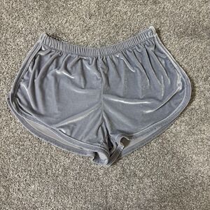 Plein Girl Shorts Womens Small Gray Velvet Italy Y2k Vintage Inspired Lounge 90s